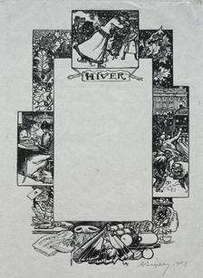 Paris Almanac, 1897: Decorative Border, Winter, 1897. Creator: Auguste Louis Lepère (French, 1849-1918)