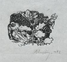 Paris Almanac, 1897: Tail-piece, Winter, 1897. Creator: Auguste Louis Lepère (French, 1849-1918)