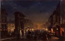 Paris, Boulevard and the Porte Saint-Denis, 1855
