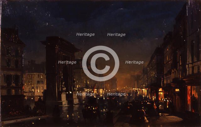 Paris, Boulevard and the Porte Saint-Denis, 1855.