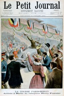 Paris Berlin Race, Arrival of the winner Henry Fournier, 1901