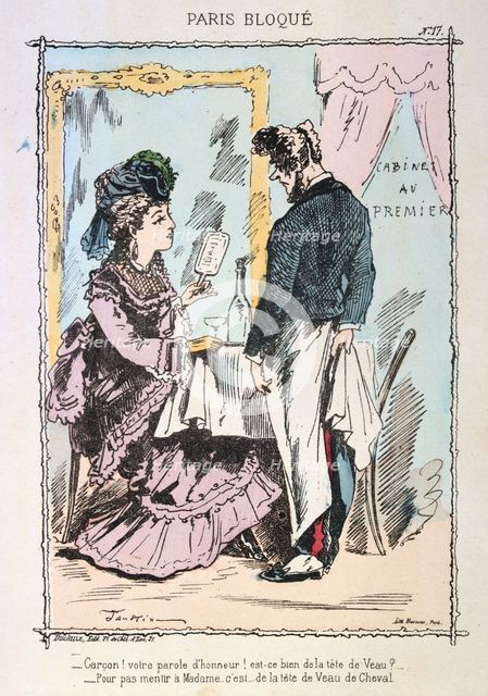 Paris besieged, 1870-1871.  Artist: Anon