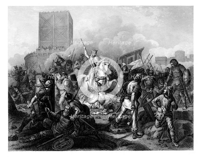 Paris besieged by the Normans , 885 AD, (1875). Artist: T Sherratt