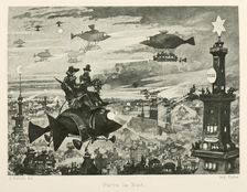 Paris by night, the twentieth century, 1880. Creator: Robida, Albert (1848-1926)