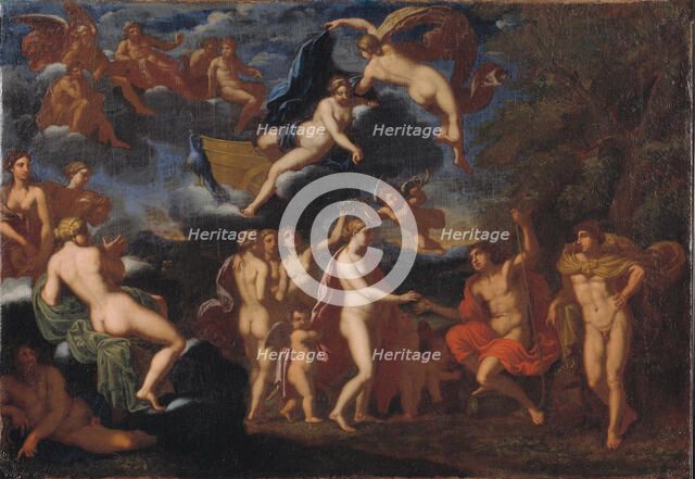 Paris Giving Venus the Apple, 1657-1705. Creator: Johannes van Haensbergen.