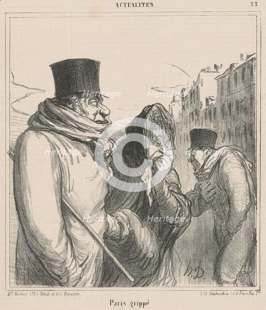 Paris grippé, 19th century. Creator: Honore Daumier.