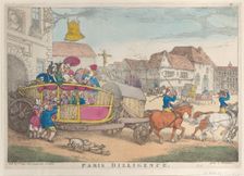 Paris Diligence, 1810., 1810. Creator: Thomas Rowlandson