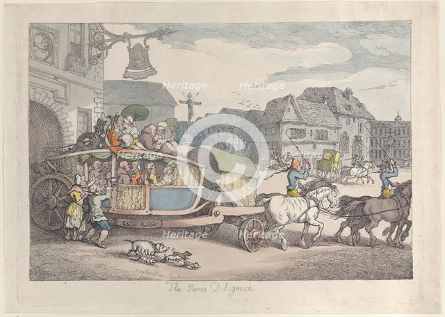 Paris Diligence, ca. 1810., ca. 1810. Creator: Thomas Rowlandson.