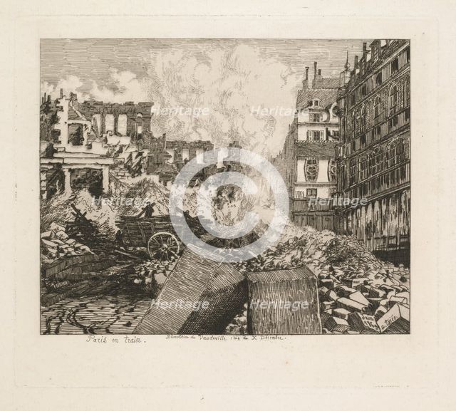 Paris en Train. Démolition du théâtre du Vaudeville: rue du Dix-Decembre, 1869. Creator: Alfred Taiée (French, 1820-1880).
