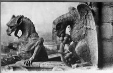 Paris - Eglise Notre-Dame, Chimeres ( Gargoyles ). Creator: Unknown