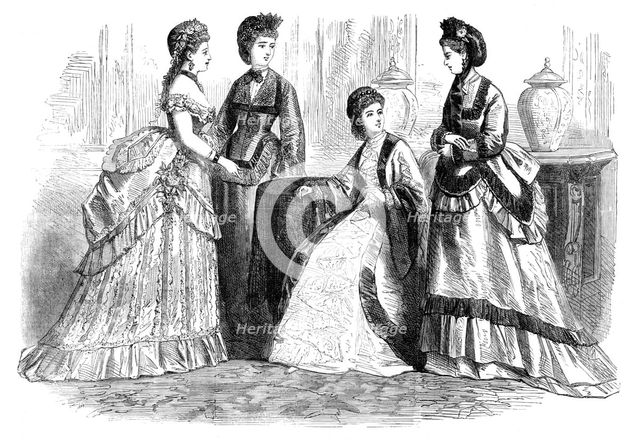 Paris fashions for March, 1870. Creator: Unknown.