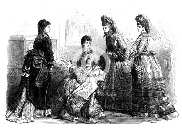 Paris fashions for October, 1871. Creator: Unknown.