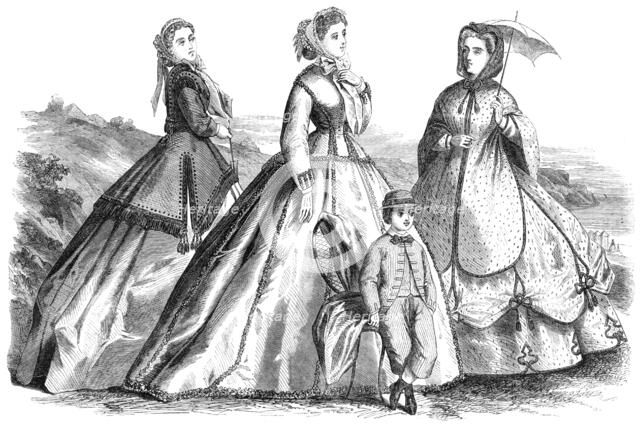 Paris fashions for August, 1865. Creator: Unknown.