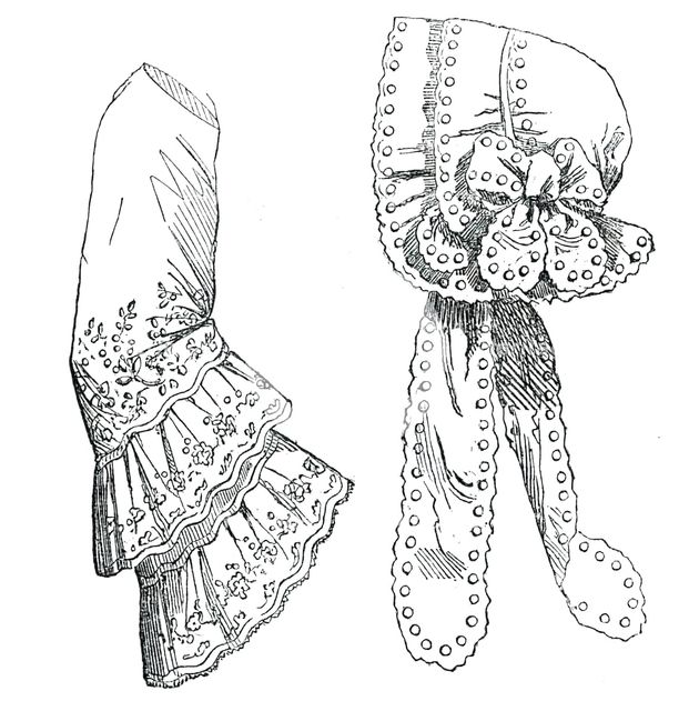 Paris Fashions for August - Cap and Engageantes, 1850. Creator: Unknown.