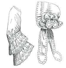 Paris Fashions for August - Cap and Engageantes, 1850. Creator: Unknown