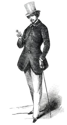 Paris Fashions for August - Promenade Dress, 1850. Creator: Unknown
