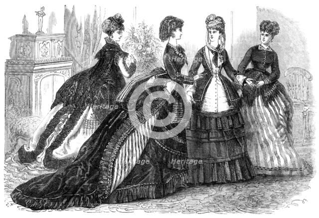Paris fashions for April, 1869. Creator: Unknown.