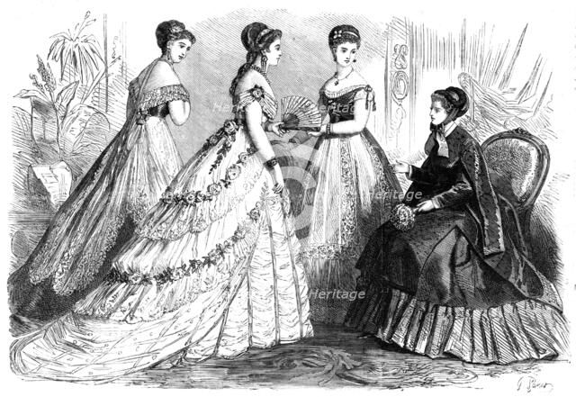 Paris fashions for February, 1868. Creator: Unknown.