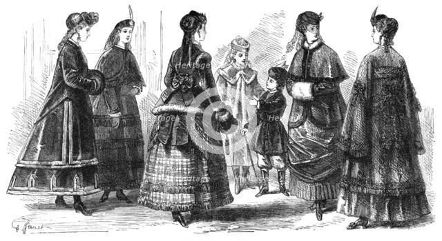 Paris fashions for February, 1869. Creator: Unknown.