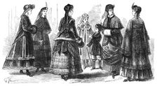 Paris fashions for February, 1869. Creator: Unknown
