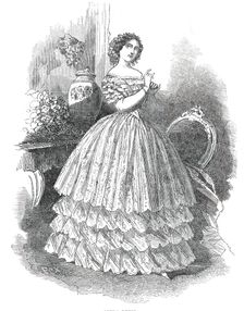 Paris Fashions for July - Opera Dress, 1850. Creator: Unknown