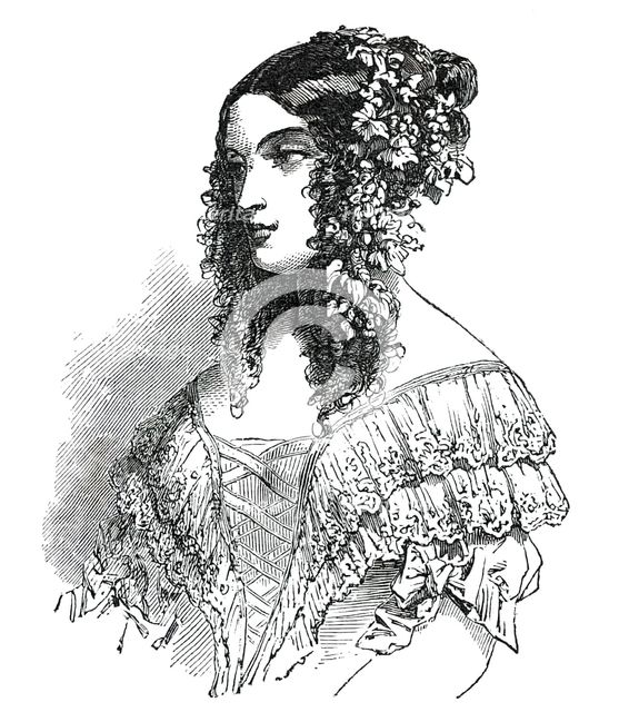 Paris Fashions for June - Ball Dress, 1850. Creator: Unknown.