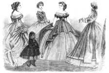 Paris fashions for January 1866, (1865). Creator: Unknown