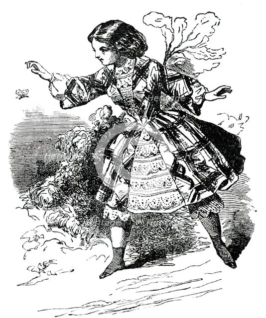 Paris Fashions for September - Girl's Dress, 1850. Creator: Unknown.