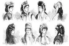 Paris fashions: head-dresses, 1870. Creator: Unknown