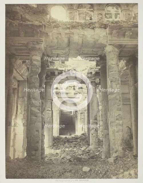 Paris Fire (The Grand Staircase Entrance), May 1871. Creator: Charles Soulier.