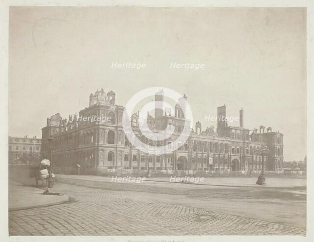 Paris Fire (The Facade of City Hall), May 1871. Creator: Charles Soulier.