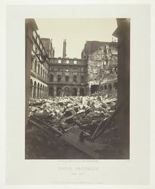 Paris Fire (Interior of the Ministry of Finance), May 1871. Creator: Charles Soulier