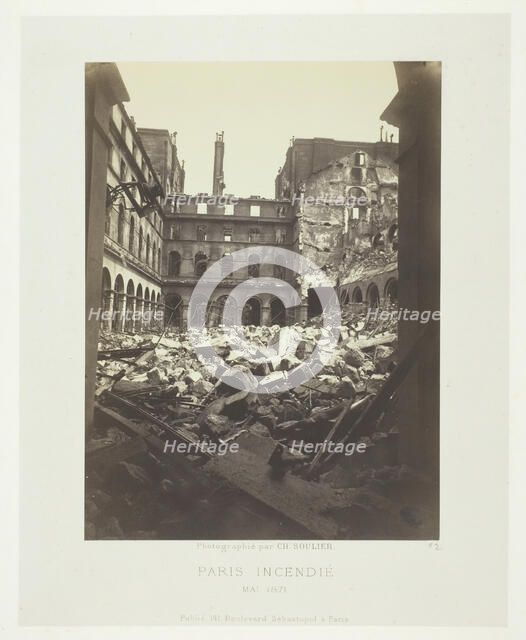 Paris Fire (Interior of the Ministry of Finance), May 1871. Creator: Charles Soulier.