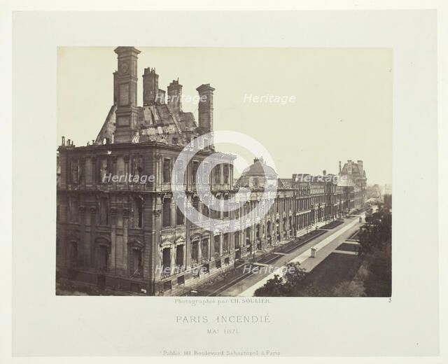 Paris Fire (Palais des Tuileries, Pavillon de Marsan), May 1871. Creator: Charles Soulier.
