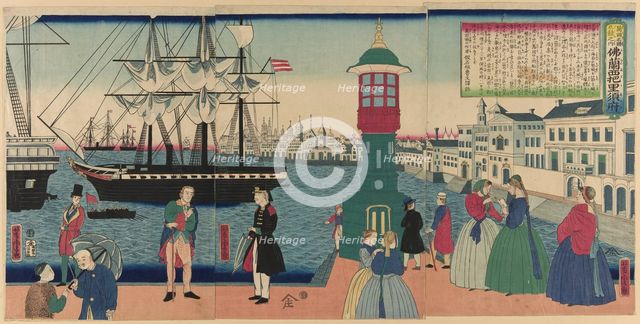 Paris, France (Furansu Parisu no fu), from the series "Collection of Scenic Places in...,1862. Creator: Utagawa Yoshitora.