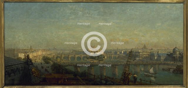 Paris from the east side: view taken from the roofs of the Louvre, 1856. Creator: Victor Navlet.