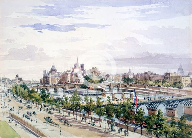 'Paris, from the Window of the Salle d'Apollon in the Louvre looking East', July 1867. Artist: Charles Claude Pyne