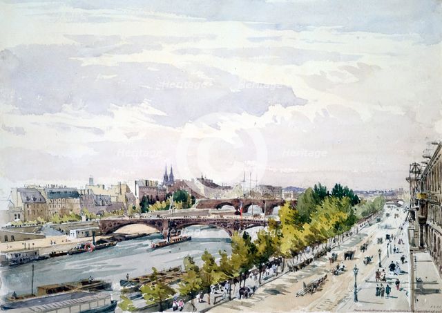 'Paris, from the Window of the Salle d'Apollon in the Louvre looking West', July 1867. Artist: Charles Claude Pyne