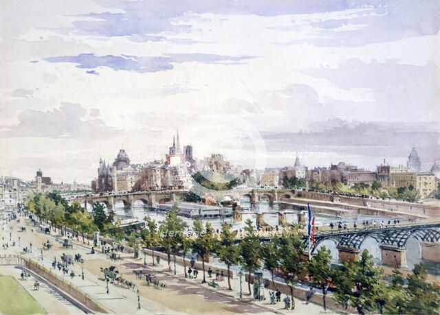 'Paris, from the Window of the Salle d'Apollon in the Louvre looking East', July 1867. Artist: Charles Claude Pyne