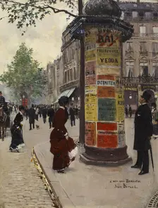 Paris Kiosk, 1880-1884. Creator: Jean Beraud