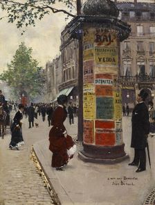 Paris Kiosk, 1880-1884. Creator: Jean Beraud