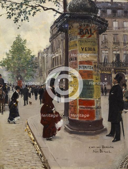 Paris Kiosk, 1880-1884. Creator: Jean Beraud.