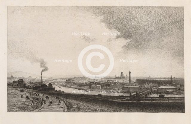 Paris in 1867, View from the Trocadero, 1867. Creator: Maxime Lalanne (French, 1827-1886).
