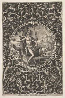 Paris in a Decorative Frame with Grotesques, ca. 1580-1600 . Creator: Adriaen Collaert