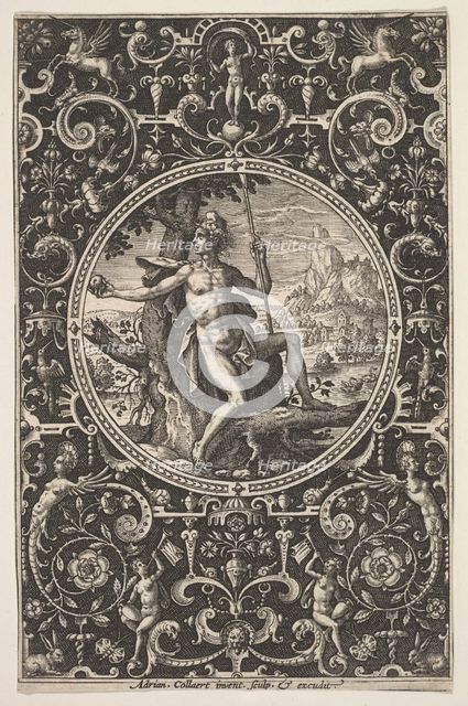 Paris in a Decorative Frame with Grotesques, ca. 1580-1600 . Creator: Adriaen Collaert.