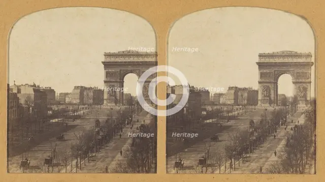 Paris instantanne. Arc de Triomphe de l'Etoile et avenue des Champs Elisees., 1855-1865. Creator: F. Grau.