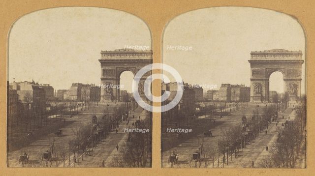 Paris instantanne. Arc de Triomphe de l'Etoile et avenue des Champs Elisees., 1855-1865. Creator: F. Grau.
