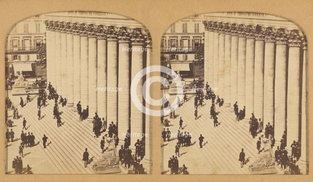 Paris instantanne. Place de la bourse sortie des negociants., 1855-1865. Creator: F. Grau.