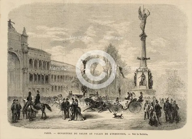 Paris. Opening of the Salon at the Palais de l'Industrie, 1869. Creator: Auguste Trichon.