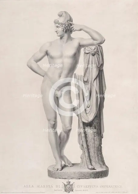 Paris leaning on a tree stump, 1817. Creators: Giovanni Battista Balestra, Giovanni Tognolli.